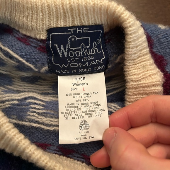 Vintage Woolrich Sheep Fair Isle Scenic Farm Landscape Wool Sweater - Picture 3 of 6